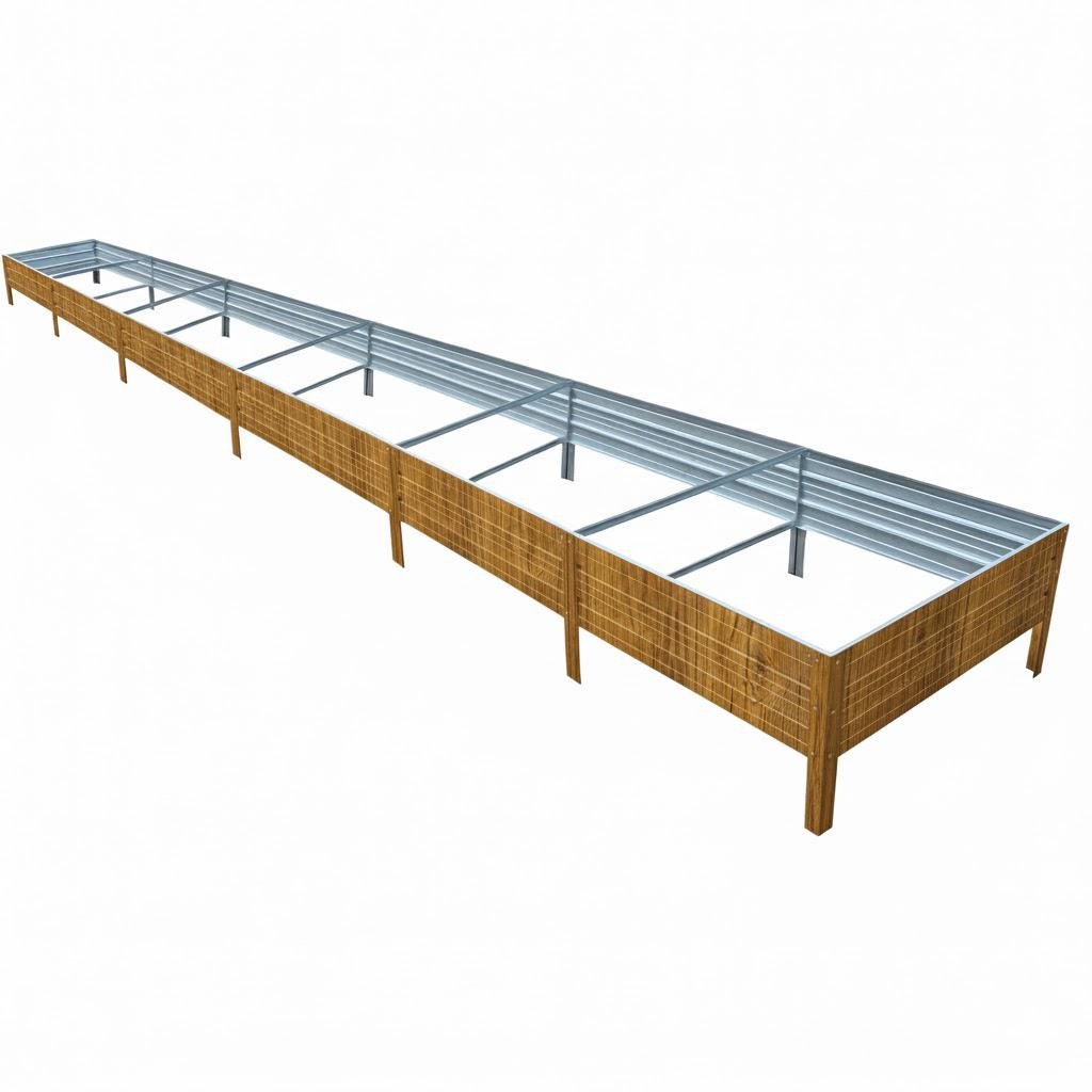 Грядка оцинкованная SIMBUD 0,65 мм 6х1х0,4 м Золотий дуб 3д (30704850)