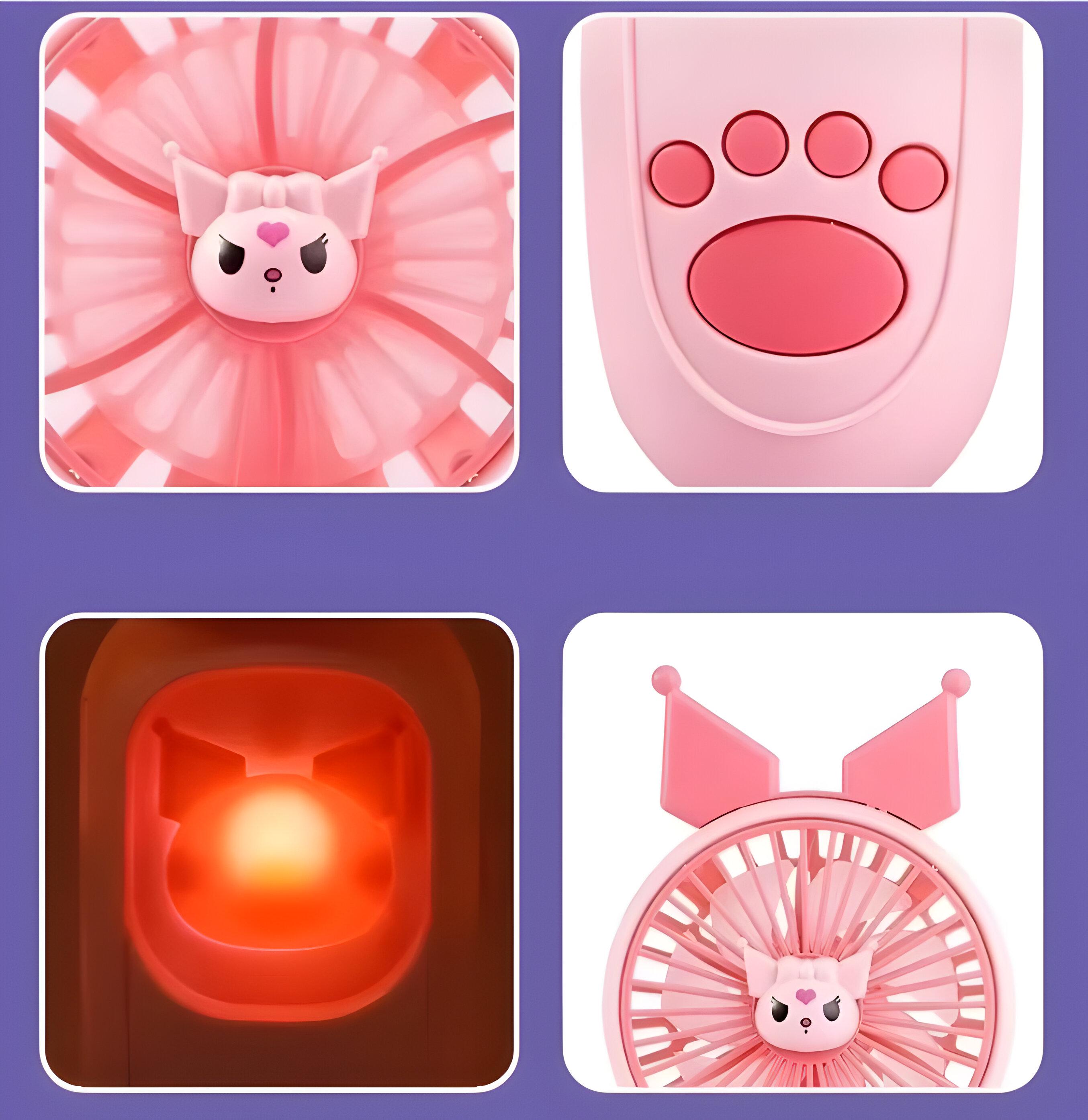 Вентилятор-USB дитячий портативний Куромі Рожевий (S085) - фото 2 Вентилятор-USB дитячий портативний Куромі Рожевий (S085) - фото 2