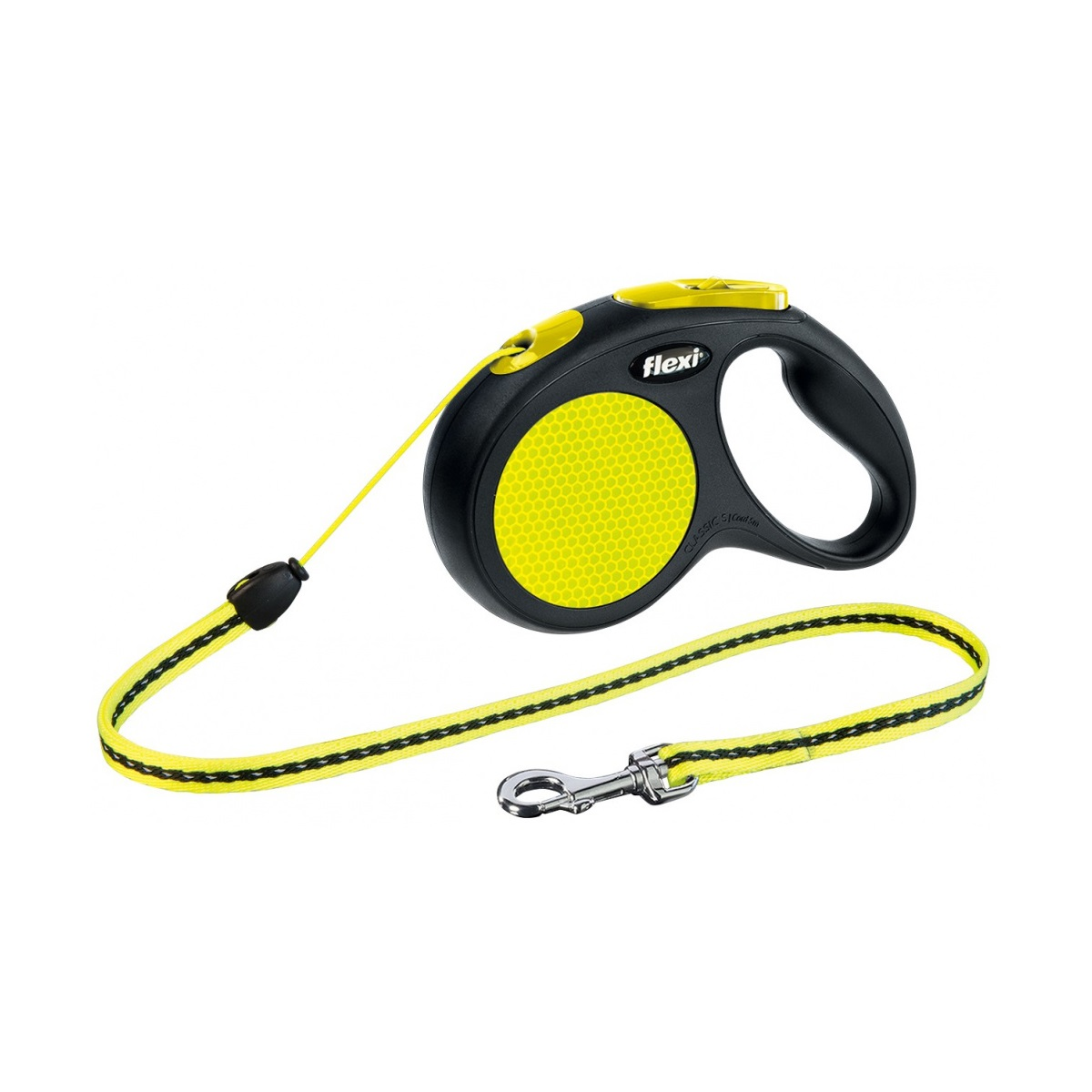 Повідець-рулетка Flexi з тросом New Neon S 5 м 12 кг Жовтий