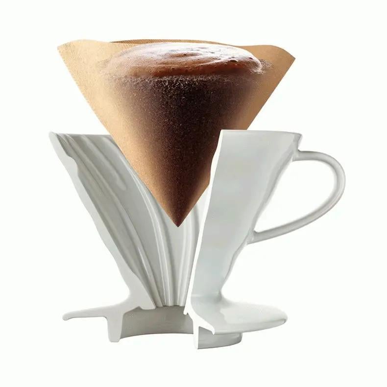 Пуровер для приготовления кофе пластиковый Hario 400 мл Белый (VDR-02-W) - фото 6 Пуровер для приготовления кофе пластиковый Hario 400 мл Белый (VDR-02-W) - фото 6