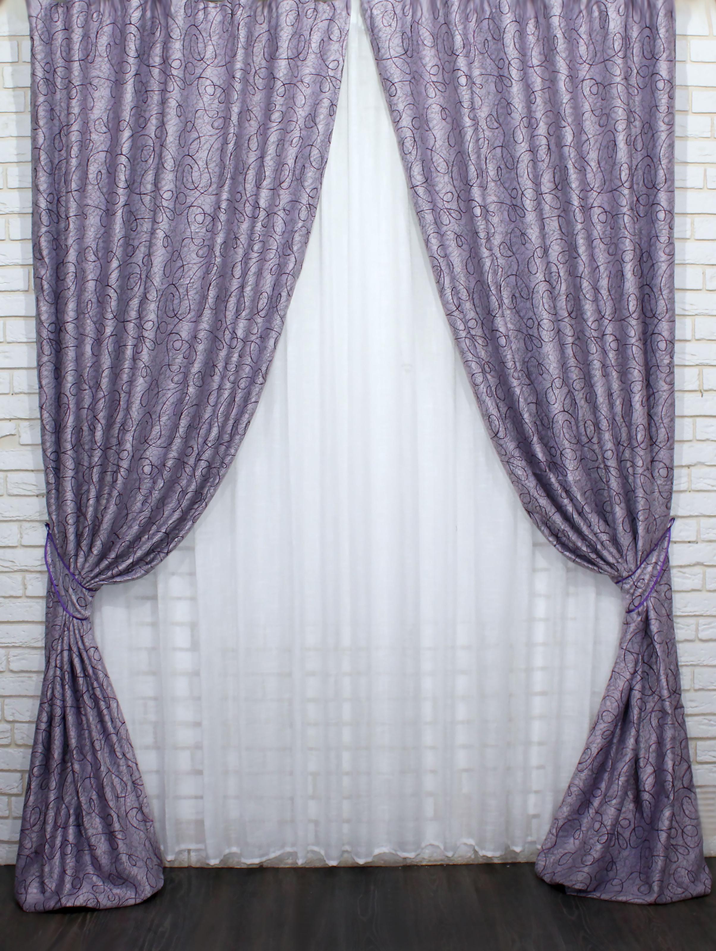 Комплект штор VR-Textil Жаклин № 645ш Б блэкаут-софт 150х270 см 2 шт. Сиреневый (30-418)