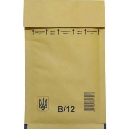 Конверт бандерольний з пупиркою B12 120х215 мм 200 шт. Бурий