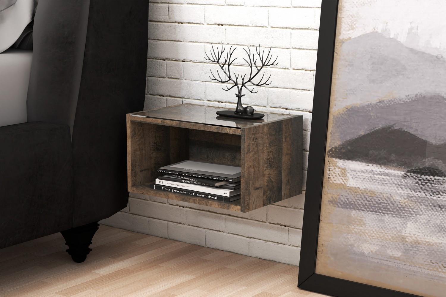 Комплект тумб прикроватных Світ меблів Яна навесных ДСП 2 шт. Дуб гранж колониальный - фото 2 Комплект тумб прикроватных Світ меблів Яна навесных ДСП 2 шт. Дуб гранж колониальный - фото 2