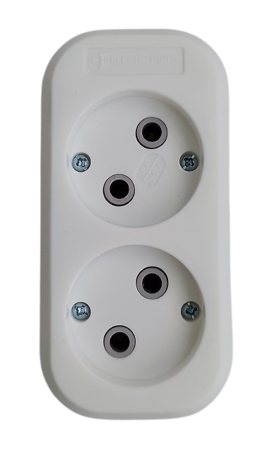 Колодка двухместная Electro House EH-2128 16А без заземления (3091)