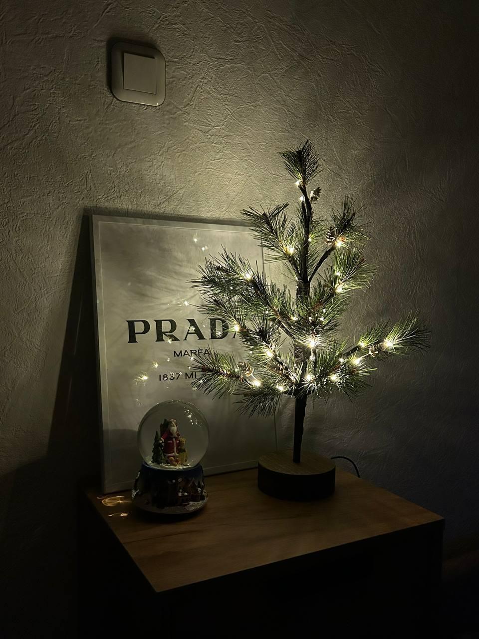 Світильник декоративний Ялинка з шишками від батарейок та USB 60 см (1272) - фото 5