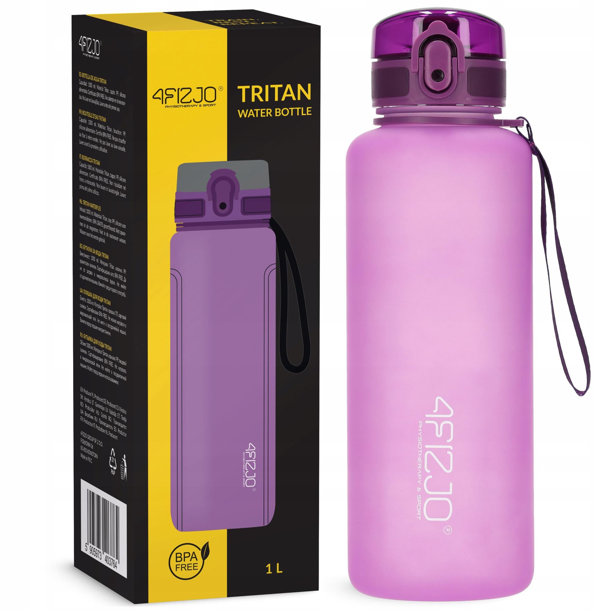 Бутылка для воды спортивная 4FIZJO 1000 мл Pink (P-5905973403764) Бутылка для воды спортивная 4FIZJO 1000 мл Pink (P-5905973403764)