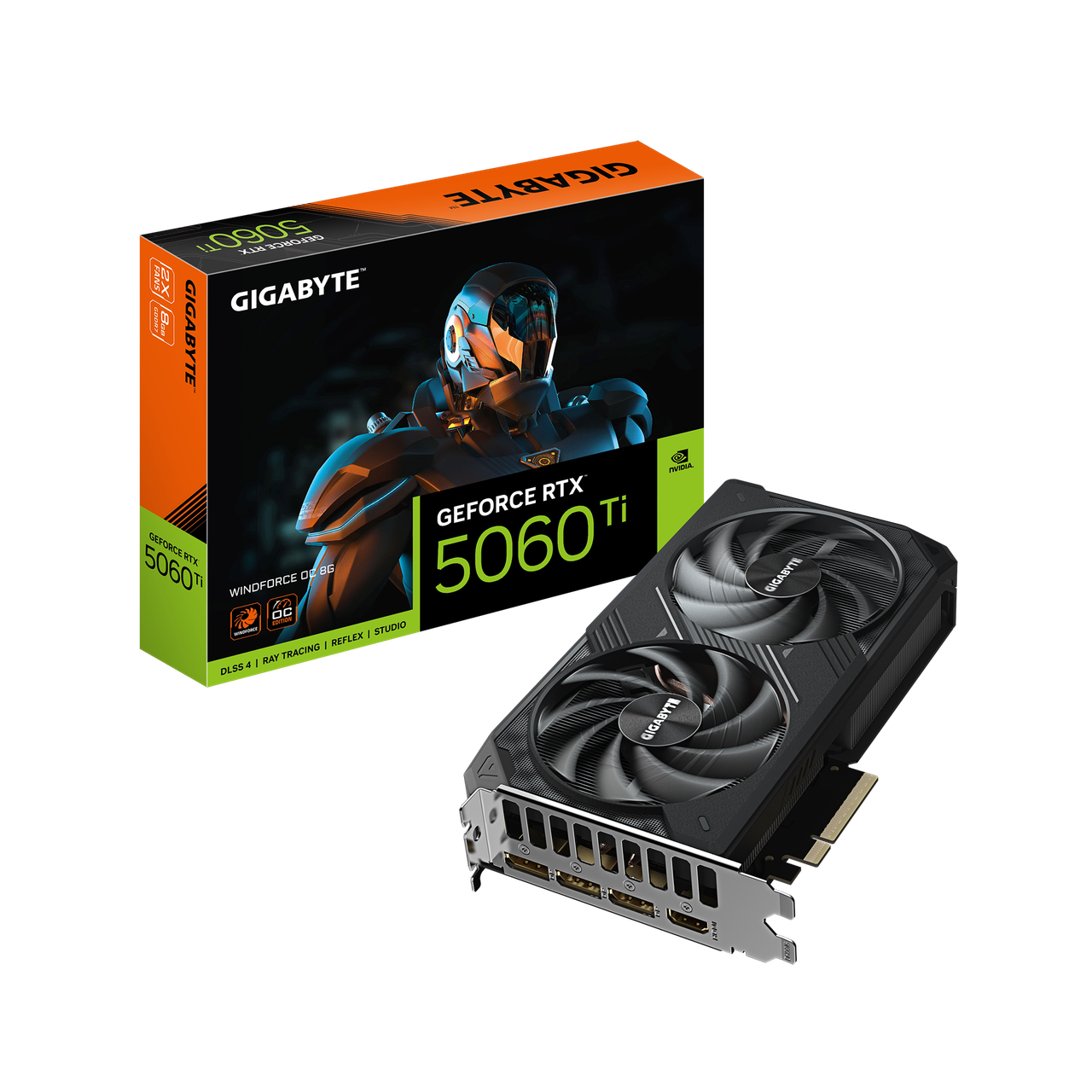 Видеокарта RTX 5060 Ti 8GB GDDR7 Windforce OC Gigabyte (GV-N506TWF2OC-8GD)