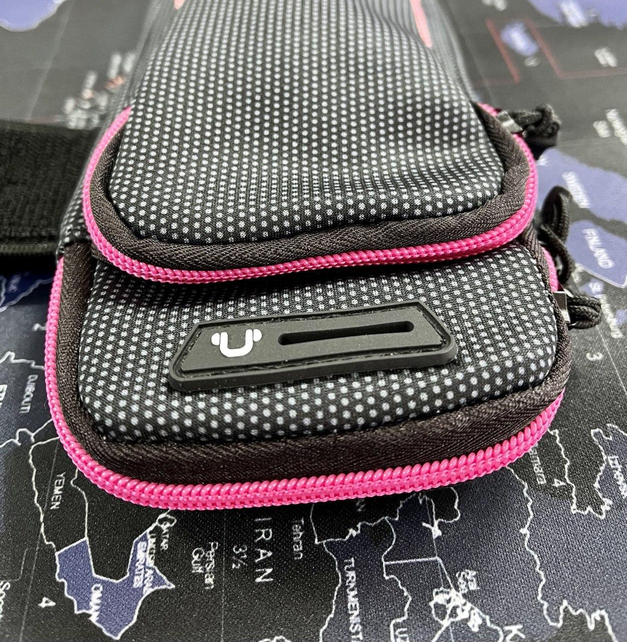 Чехол на руку для телефона Primo Sport универсальный спортивный до 6,5" Black/Pink (1821648716) - фото 4