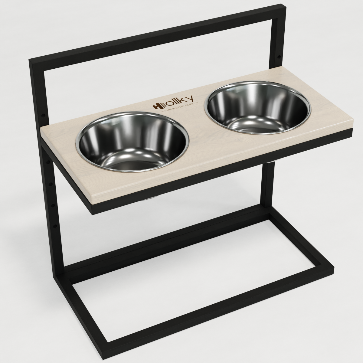 Миски на регулируемой подставке для больших собак Hollky Flex L 2х1,8 л (FL-502850-BLWH) - фото 5