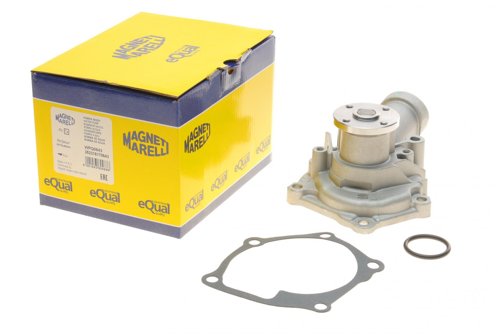 Насос воды MAGNETI MARELLI Mitsubishi Lancer VII/Outlander I 2.4/2.4 4WD 03-07/Galant VII 2.4 03- WPQ0643 352316170643 (25587830)