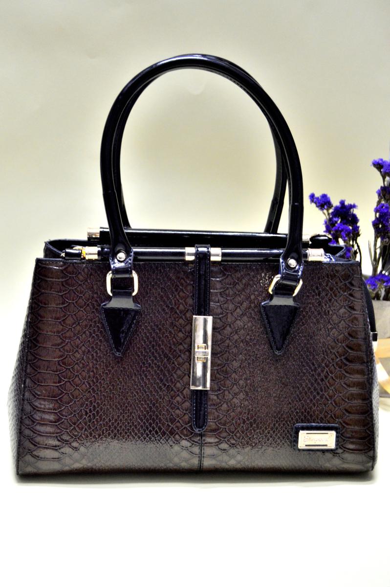 Жіноча сумка Elegant лакова Коричневий (1147)