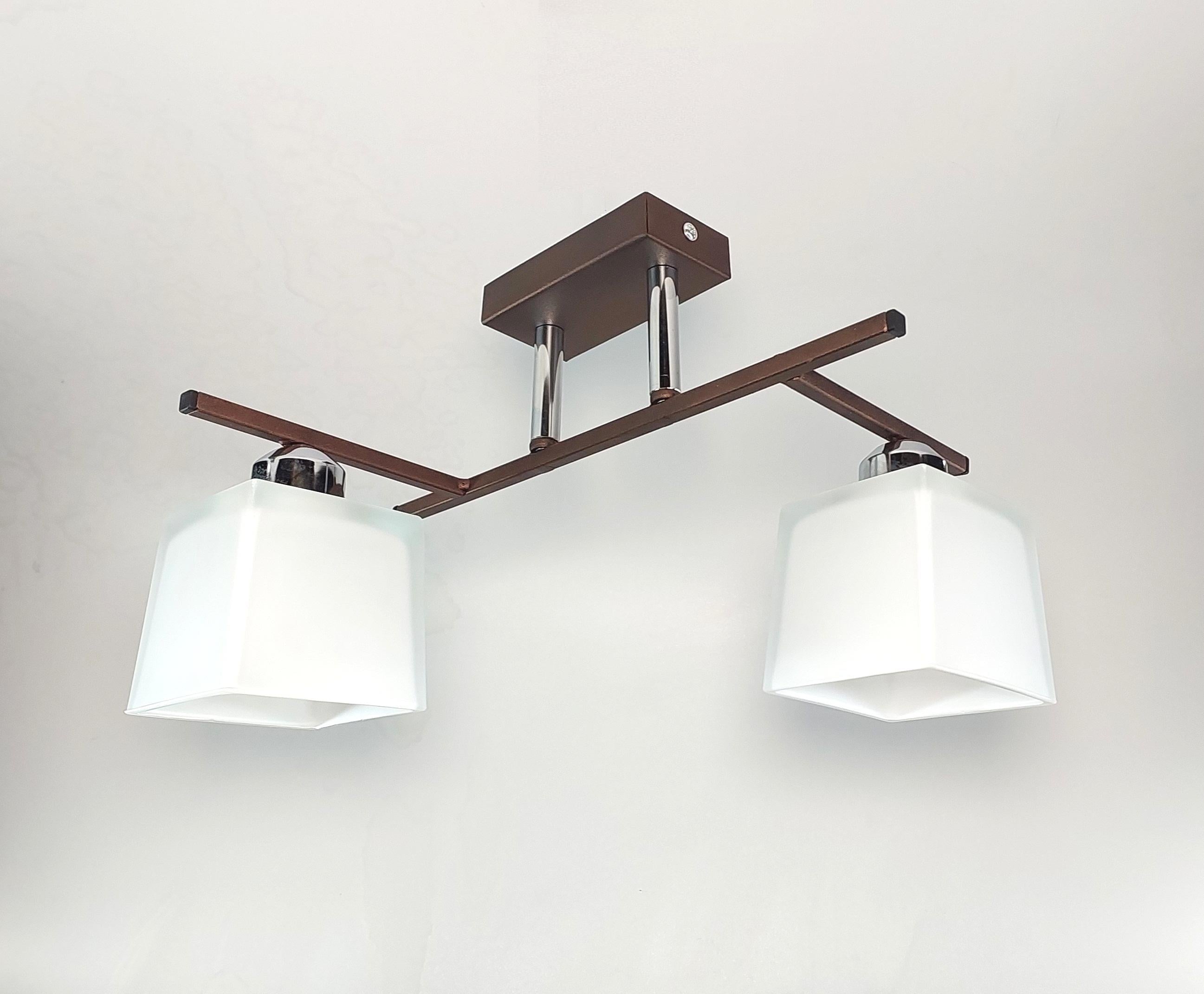 Люстра стельова Хай-тек 3280/2 на два плафона металева Коричневий