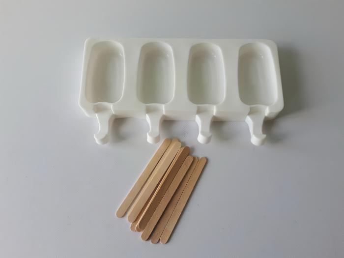 Форма силіконова для морозива Ескімо і евродесертов з паличками в наборі 4 штуки 26 х 15 cm / 9 х 5 cm H 2 cm 19631