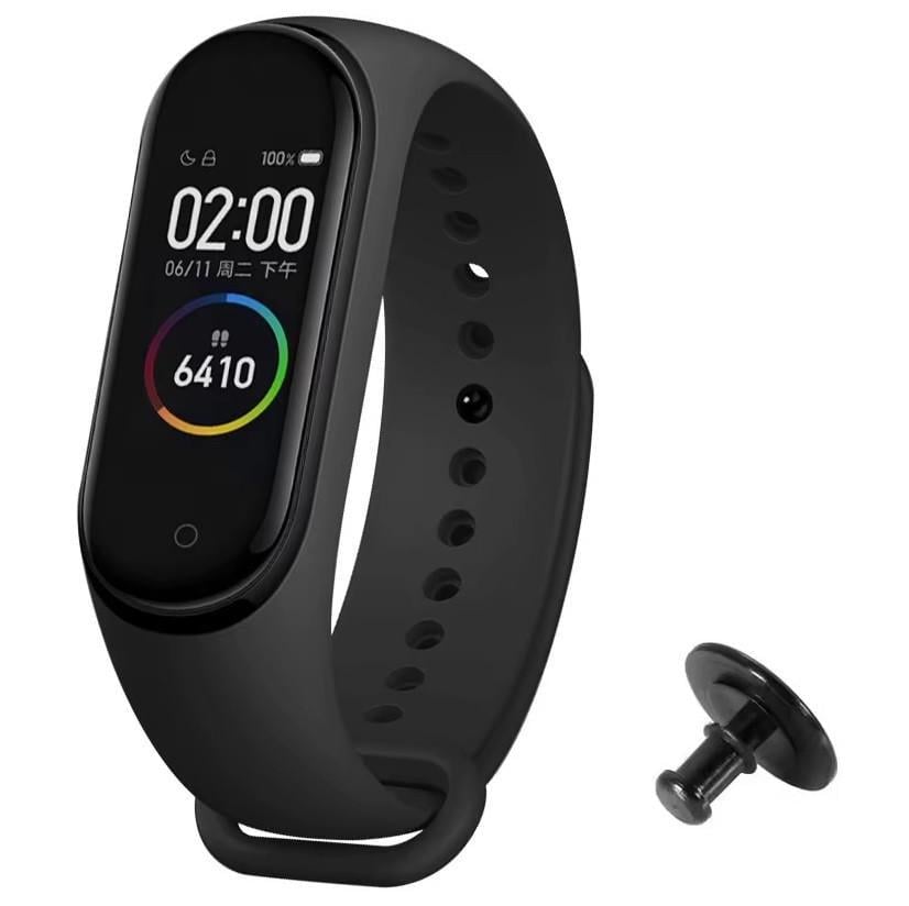 Ремешок Prime для Mi Band 3/4 силиконовый с металлической кнопкой Black (2522803166)
