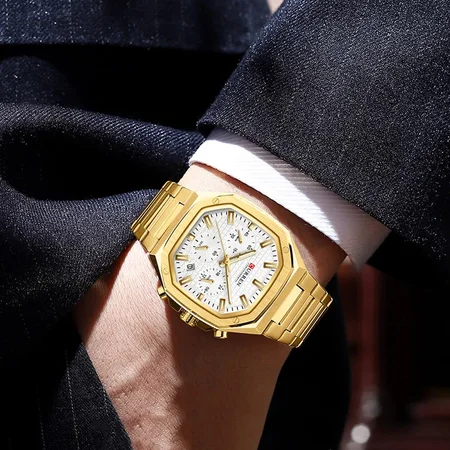 Наручные часы Curren 8459 Gold-White (2038) - фото 3 Наручные часы Curren 8459 Gold-White (2038) - фото 3