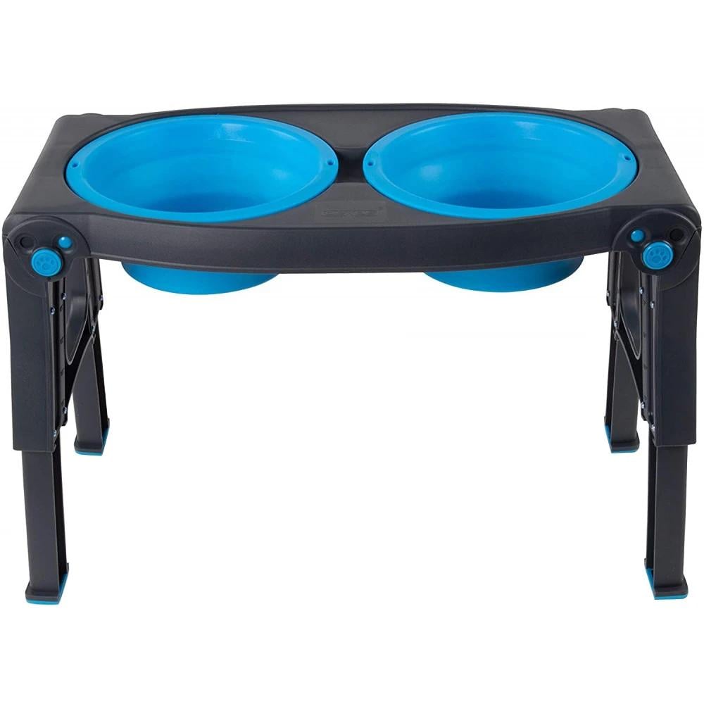 Миска двойная для собак Dexas Adjustable Height Pet Feeder с регулируемыми ножками 960 мл Голубой (PW1204322194)