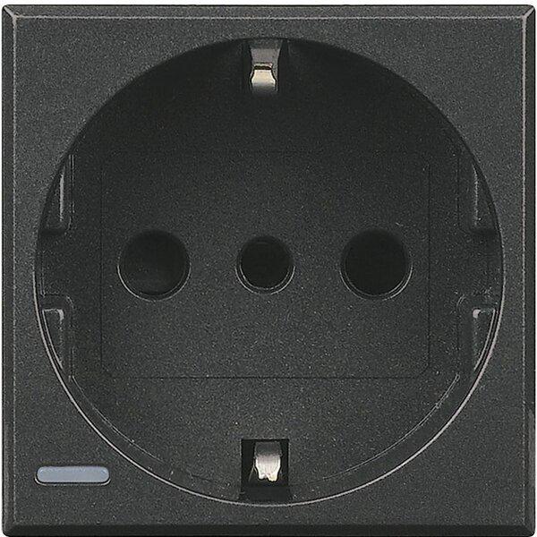 Розетка Legrand Bticino Axolute 10/16А со шторками Антрацитовая