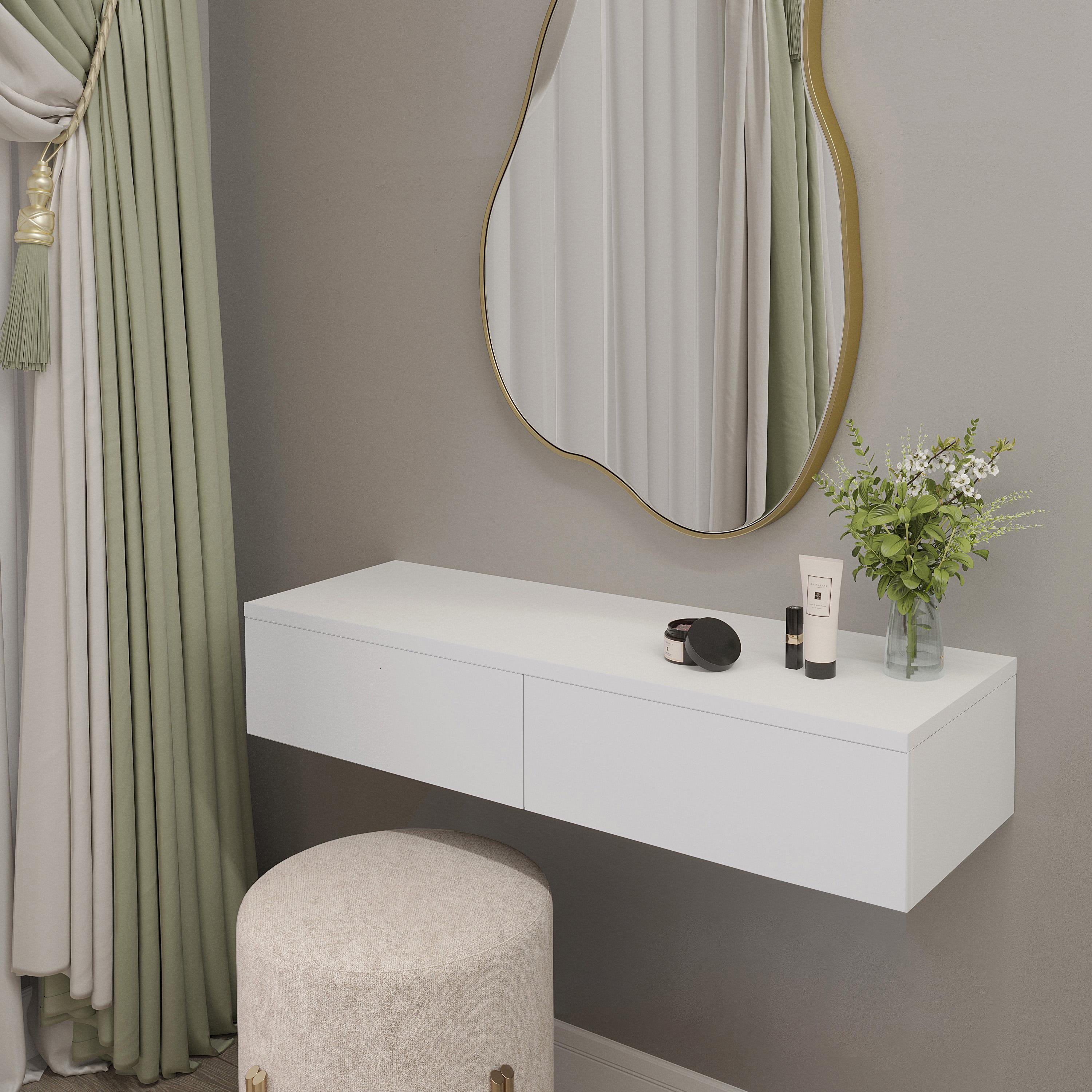 Підвісний туалетний стіл T-226 1000x185x310 мм Білий - фото 1 Підвісний туалетний стіл T-226 1000x185x310 мм Білий - фото 1