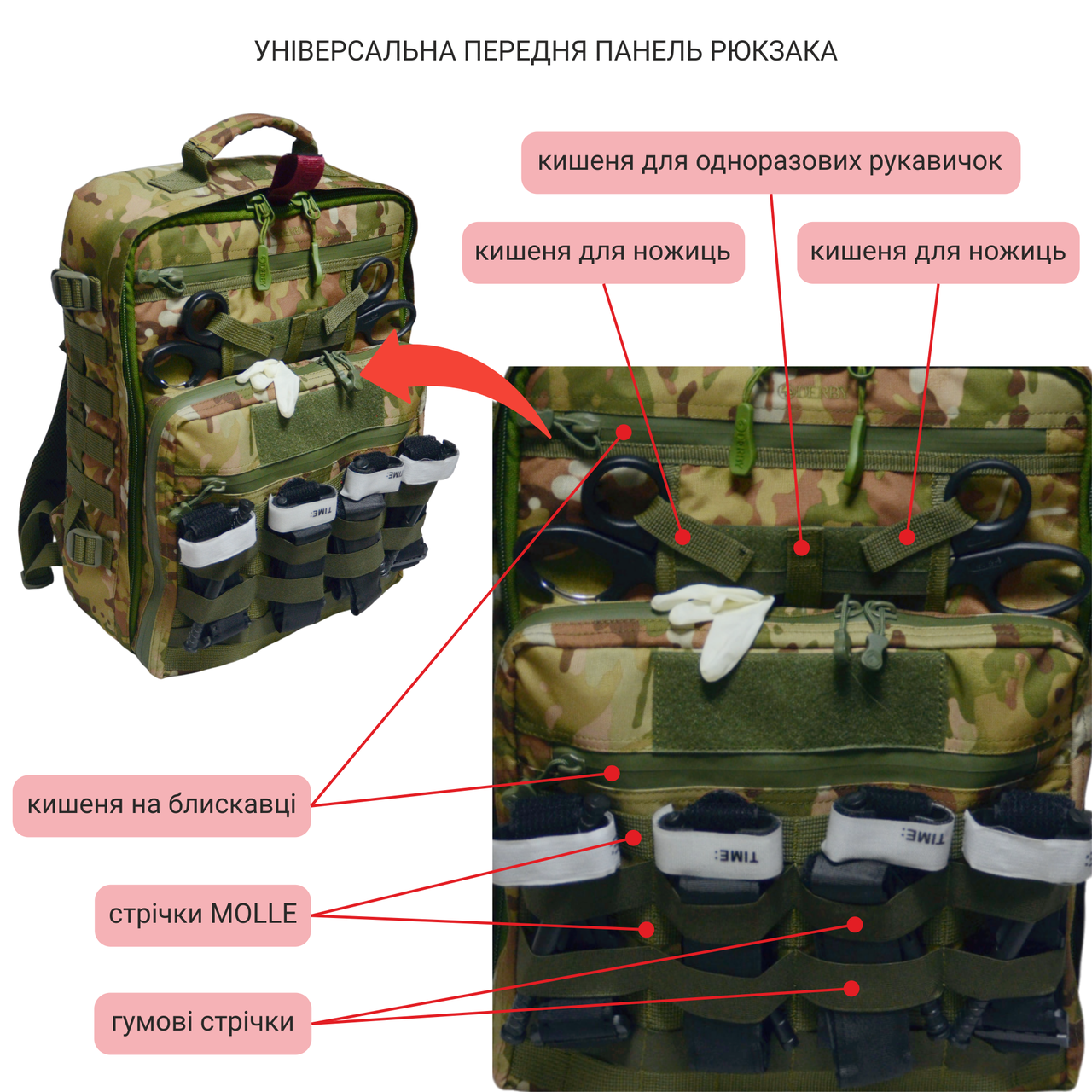 Рюкзак боевого медика Derby FLY-2 20 л Мультикам (1981015673) - фото 5 Рюкзак боевого медика Derby FLY-2 20 л Мультикам (1981015673) - фото 5