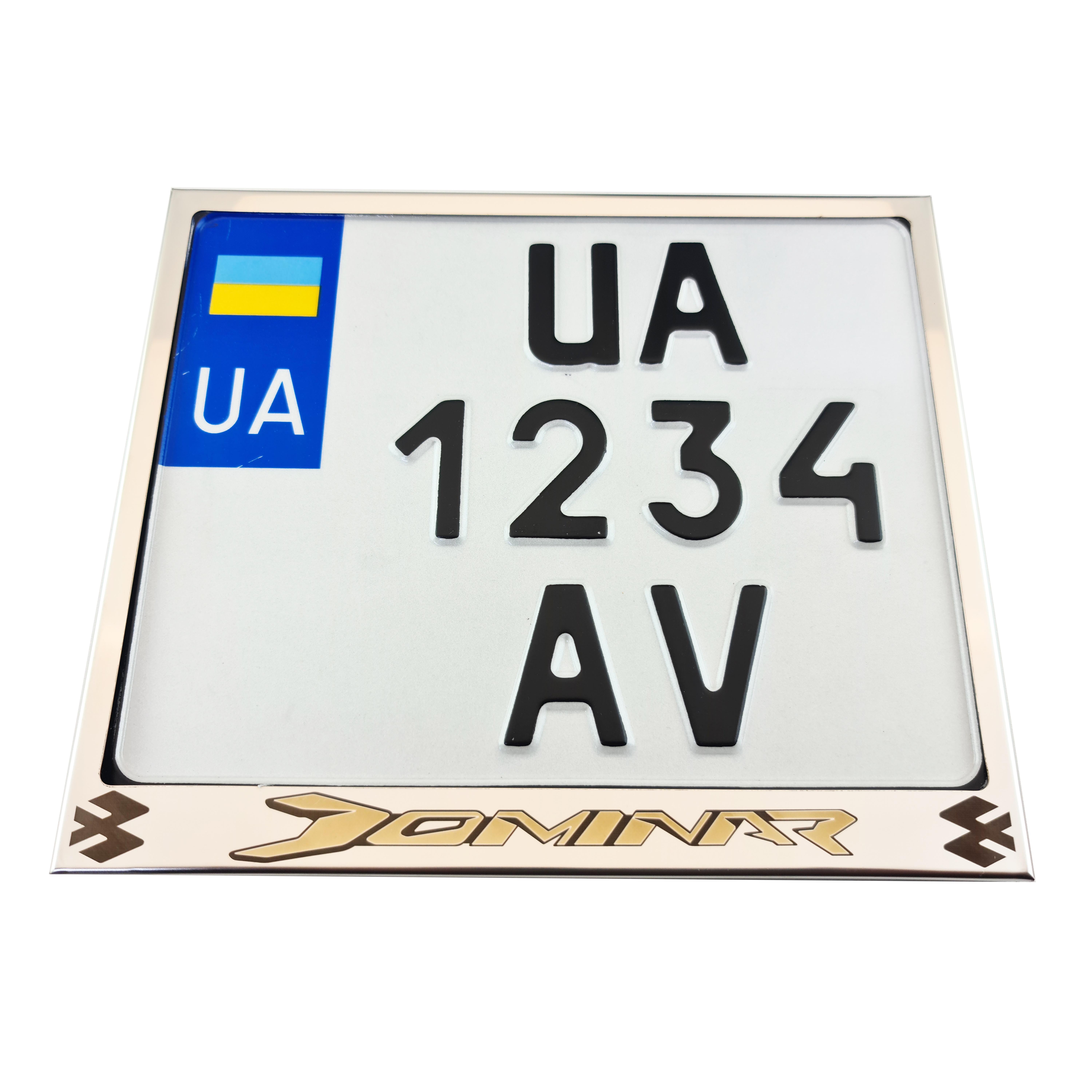 Рамка для мотоциклетного номера Bajaj Dominar 174х220 мм Хром (VH-S1722BJDOMSGL)