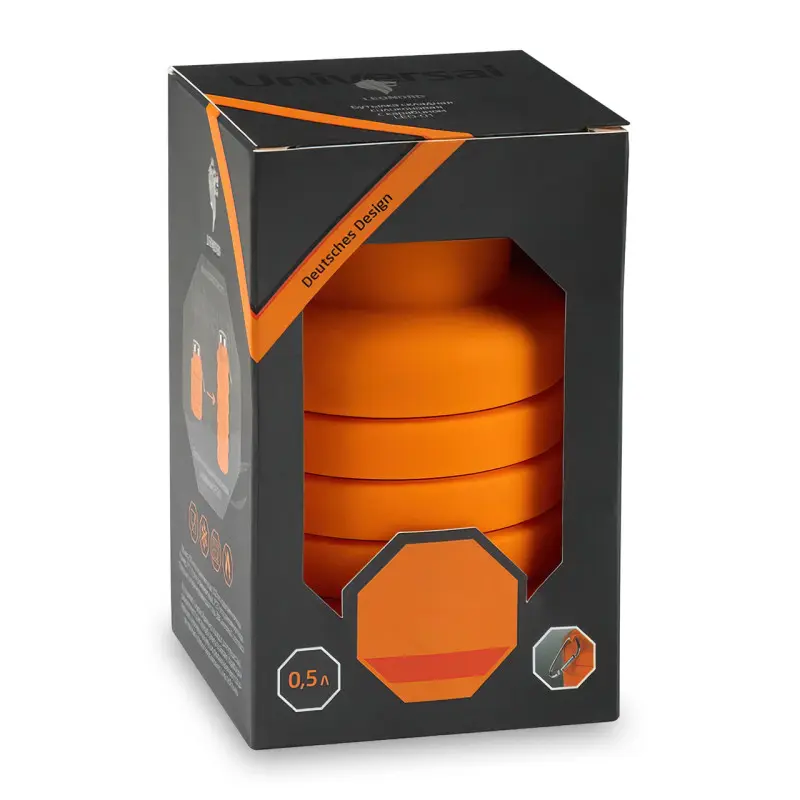 Пляшка для води силіконова складана EL-582 Помаранчевий - фото 4 Пляшка для води силіконова складана EL-582 Помаранчевий - фото 4