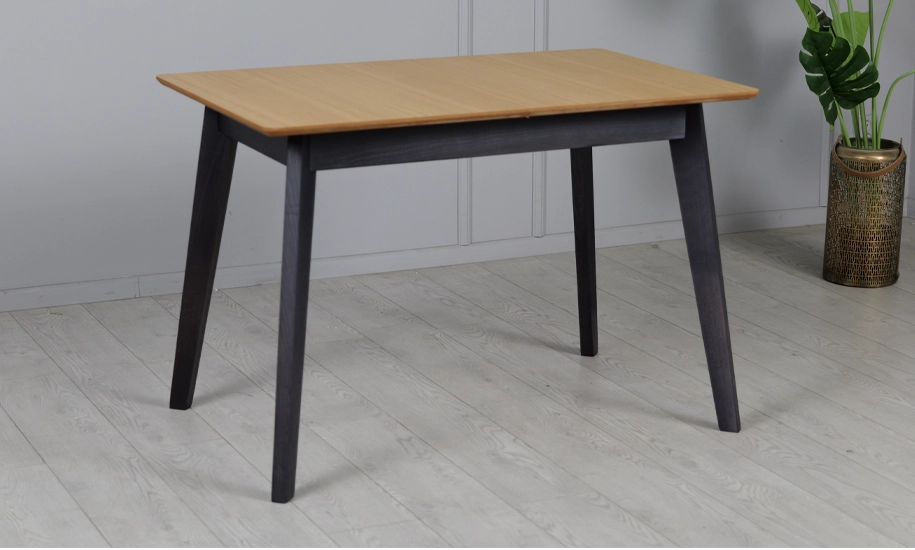 Стол раскладной Милан из массива дерева ножки черные 1100/1400x700x750 мм Дуб (2147484285) - фото 5