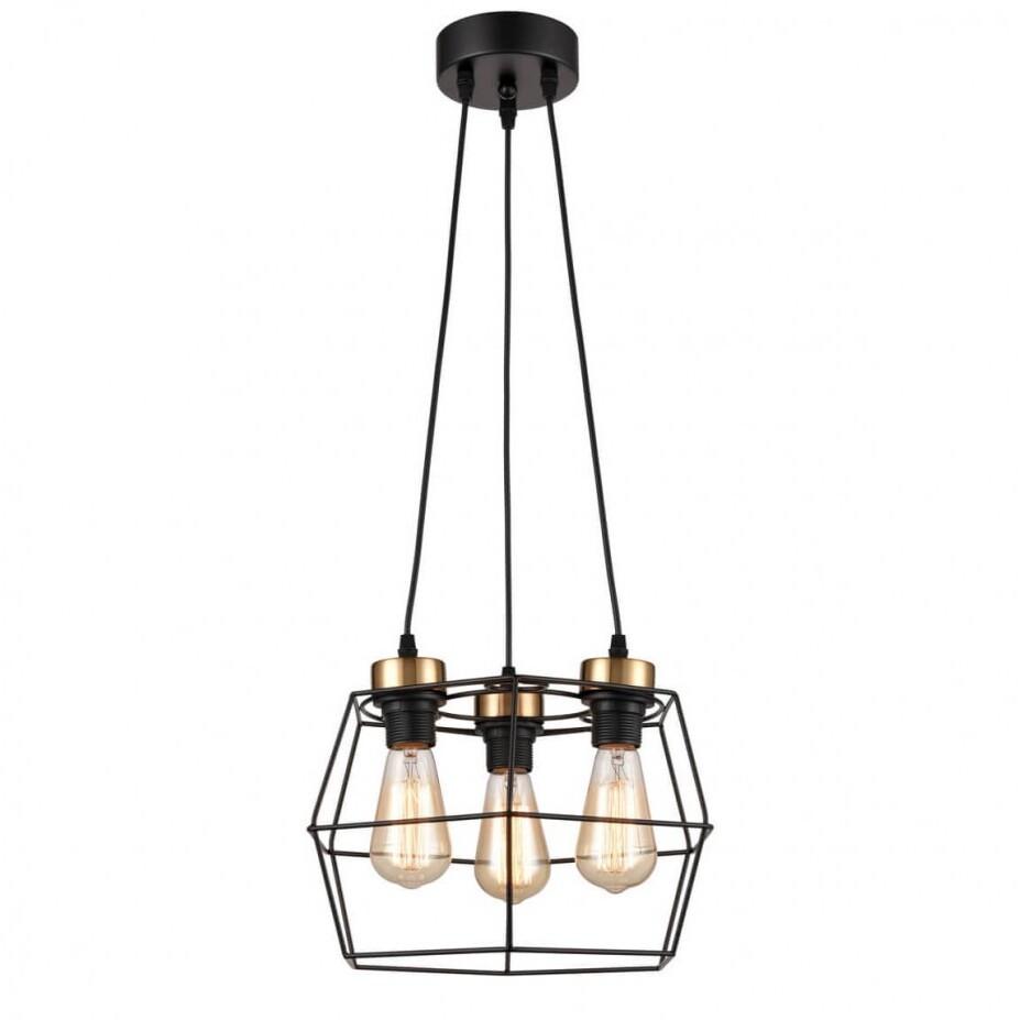 Люстра Sirius с металлическим плафоном под три лампы Е27 Черный (S3446-3)