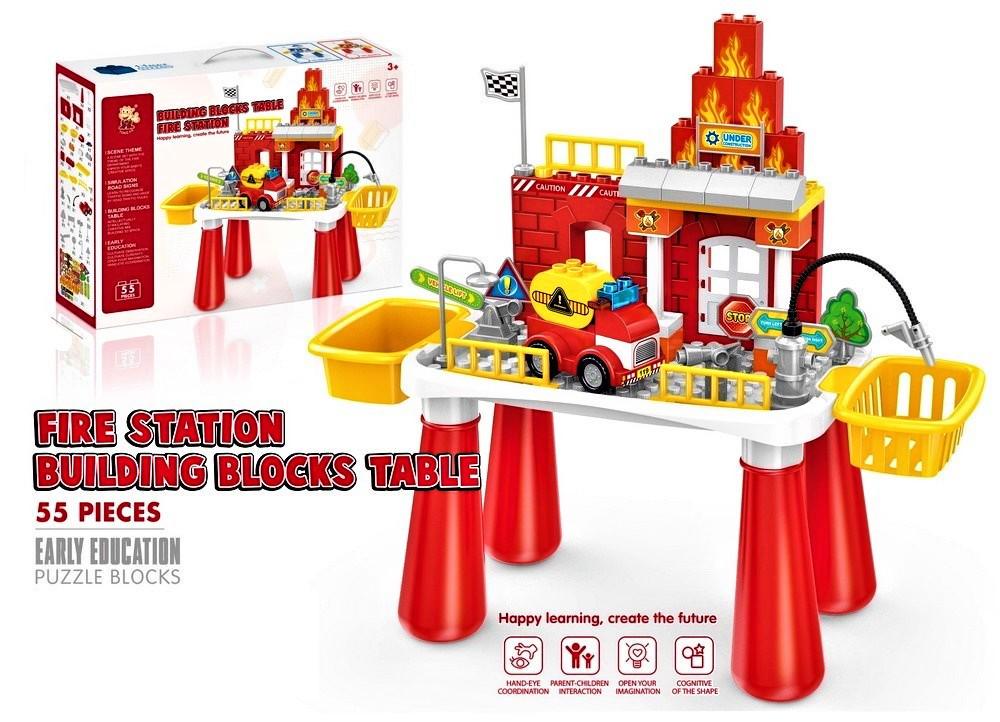 Столик Пожарная часть Huada Toys игровой с конструктором (222-B78) - фото 3