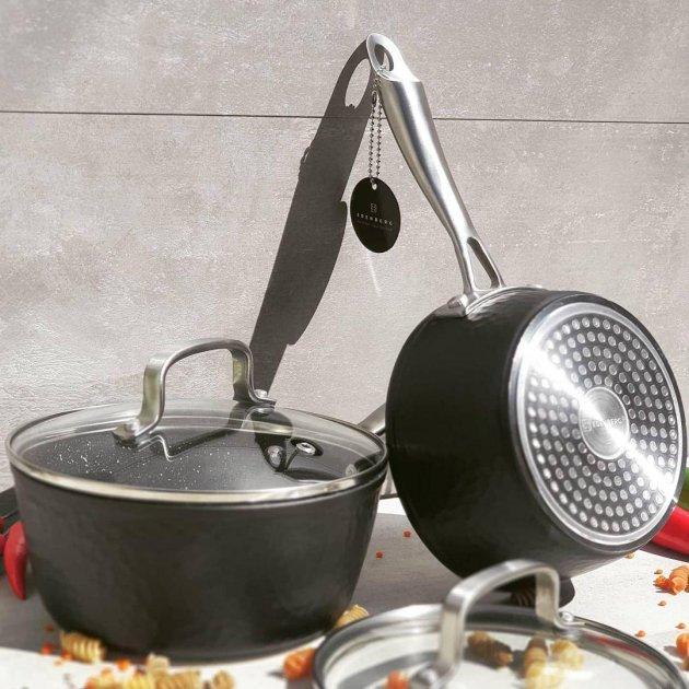 Ківш Edenberg 1,5 л з мармуровим антипригарним покриттям і кришкою (EB-3673) - фото 4