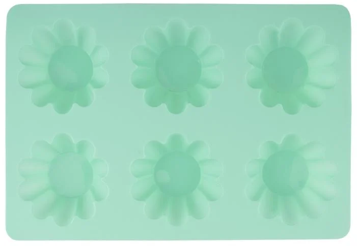 Форма для выпечки силиконовая Stenson Кексы на 6 емкостей 25,7х17,8х3 см Зеленый (MMS-MH-3016) - фото 1