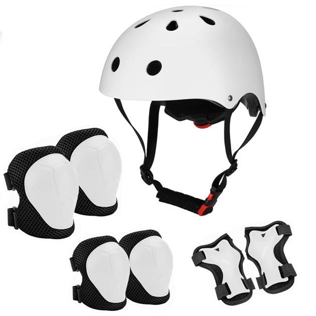 Шолом для велосипеда та наколінники та налокітники та наладонники Білий (29198652)
