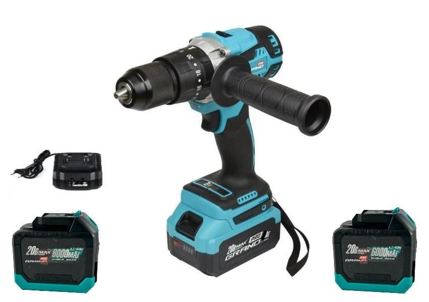 Шуруповерт ударный аккумуляторный бесщеточный Grand ДА-20/13 UBL крутящий момент 75Нм 2 АКБ 6 Ач (26182593) Шуруповерт ударный аккумуляторный бесщеточный Grand ДА-20/13 UBL крутящий момент 75Нм 2 АКБ 6 Ач (26182593)