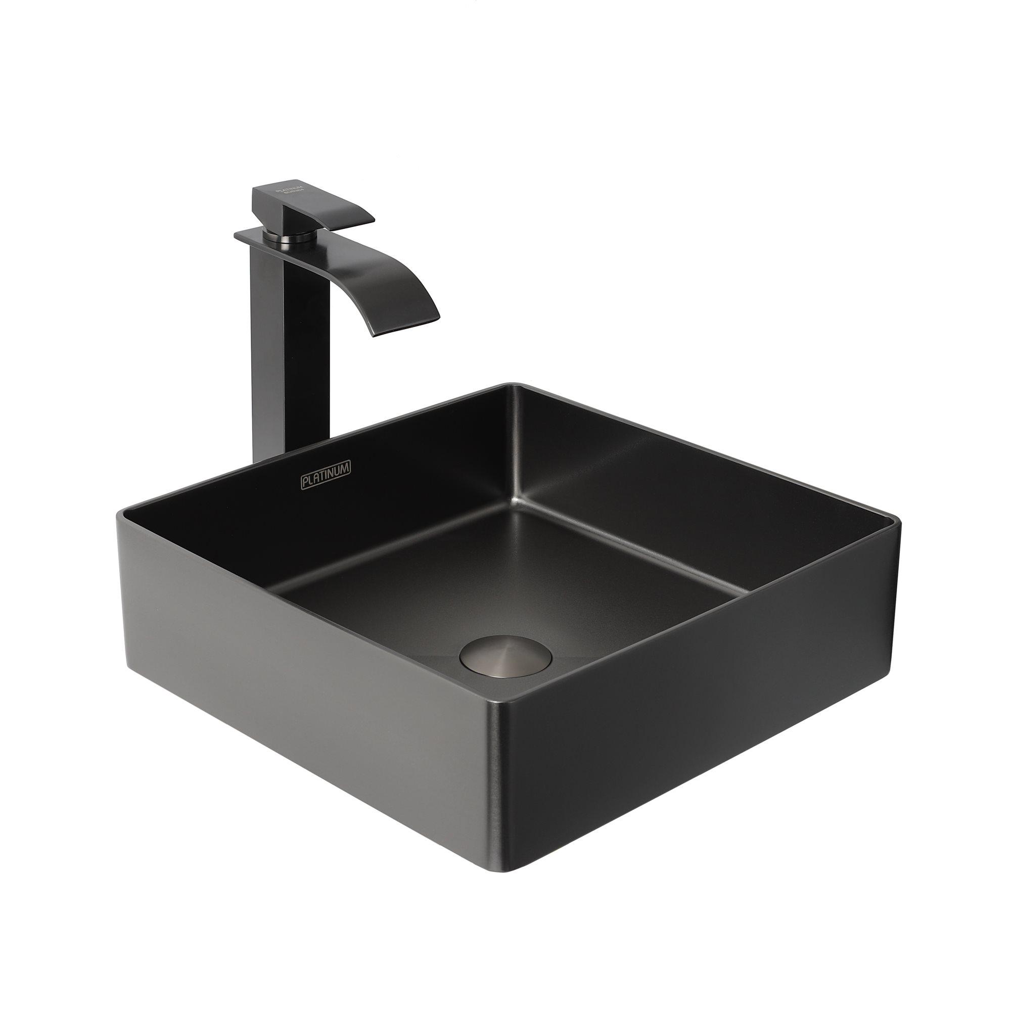 Умывальник Platinum Handmade PVD 400x400 мм Черный - фото 3 Умывальник Platinum Handmade PVD 400x400 мм Черный - фото 3