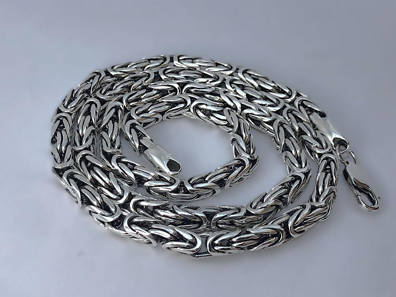 Цепочка массивная серебряная мужская Лисячий Хвост Фокс Византия 55 см