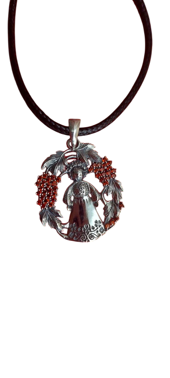 Кулон оберіг срібло лялька Мотанка в калині чорніння 925 проби (2639940126)