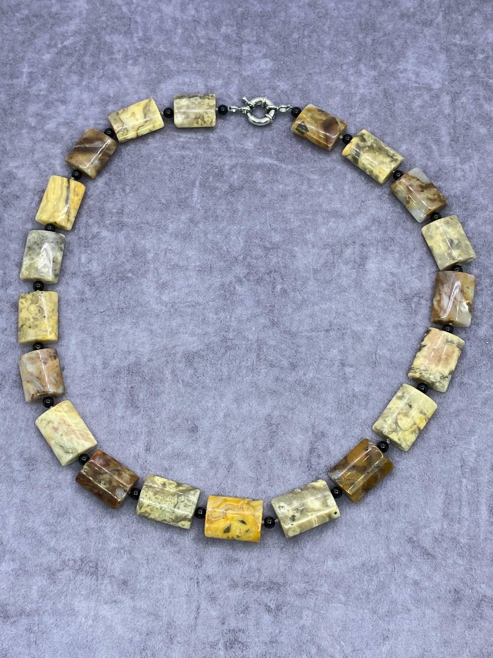 Бусы яшма 50 см Коричневый (580-1)