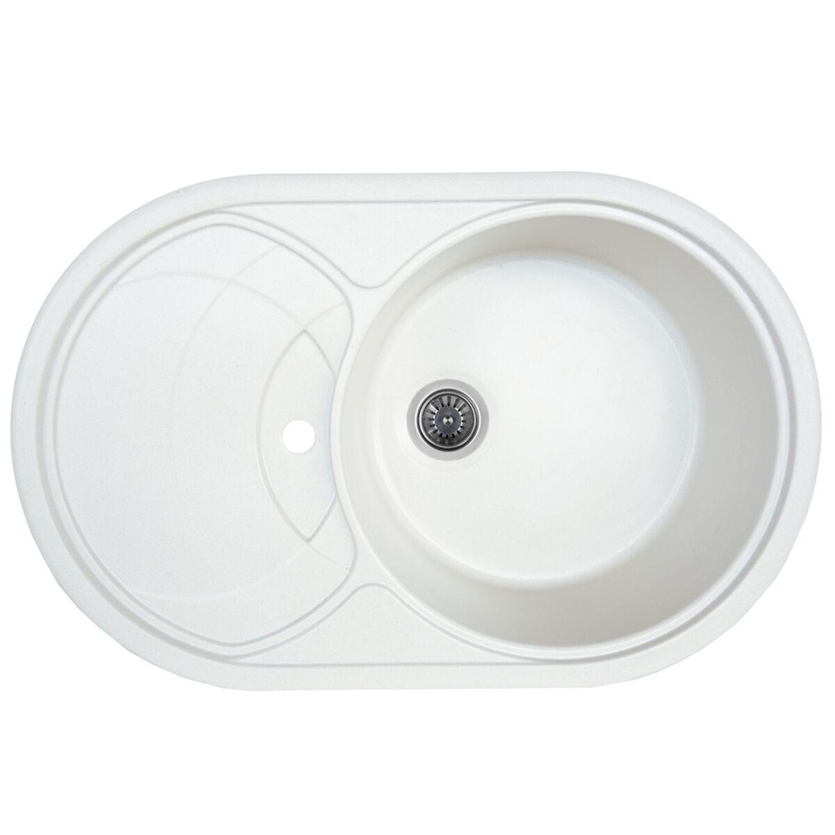 Гранітна мийка для кухні Platinum 7750 GAZZO глянець Білий