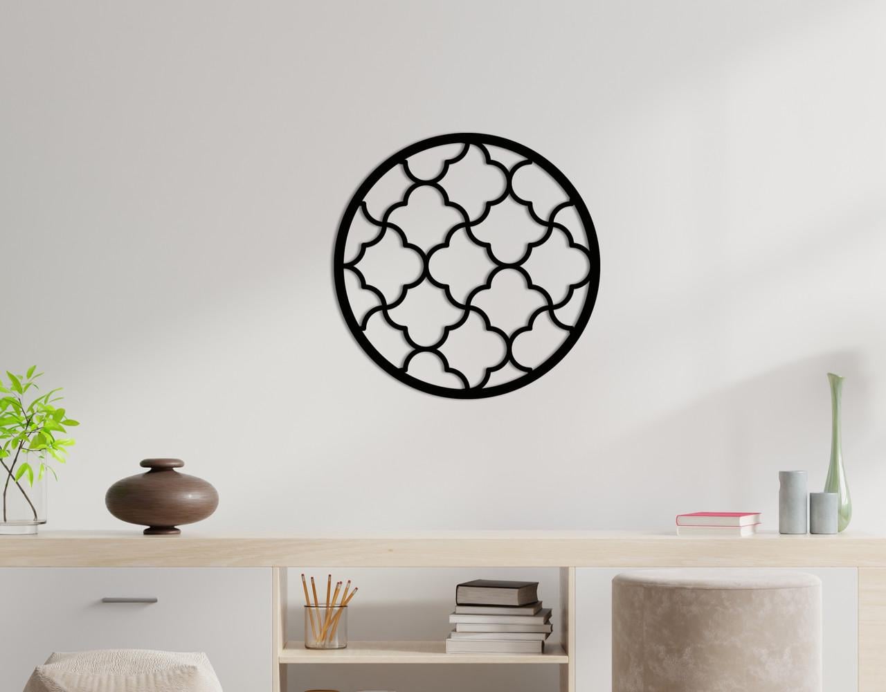 Панно на стену из дерева декоративное Upwood Decor Circle-056 03 30x30 см Black (1579473455)