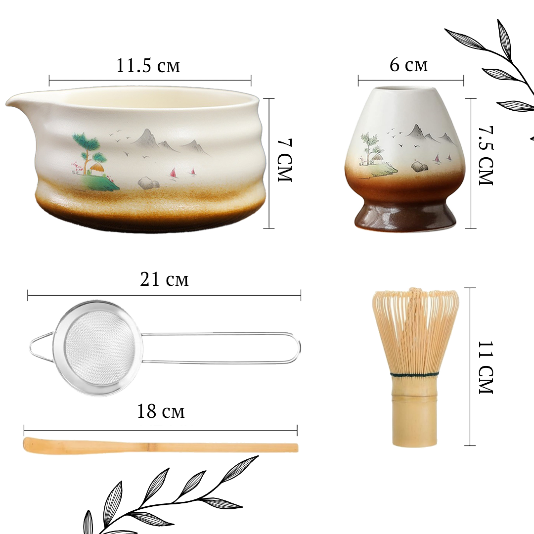Набір аксесуарів для приготування матча чаю Japanese Landscape 5 аксесуарів (2578348878) - фото 6