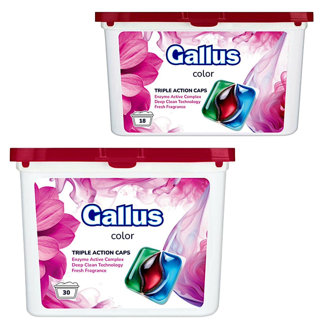 Набор капсул для машинной стирки Gallus Color 3в1 30 и 18 стирок 48 шт. (301893/3507)
