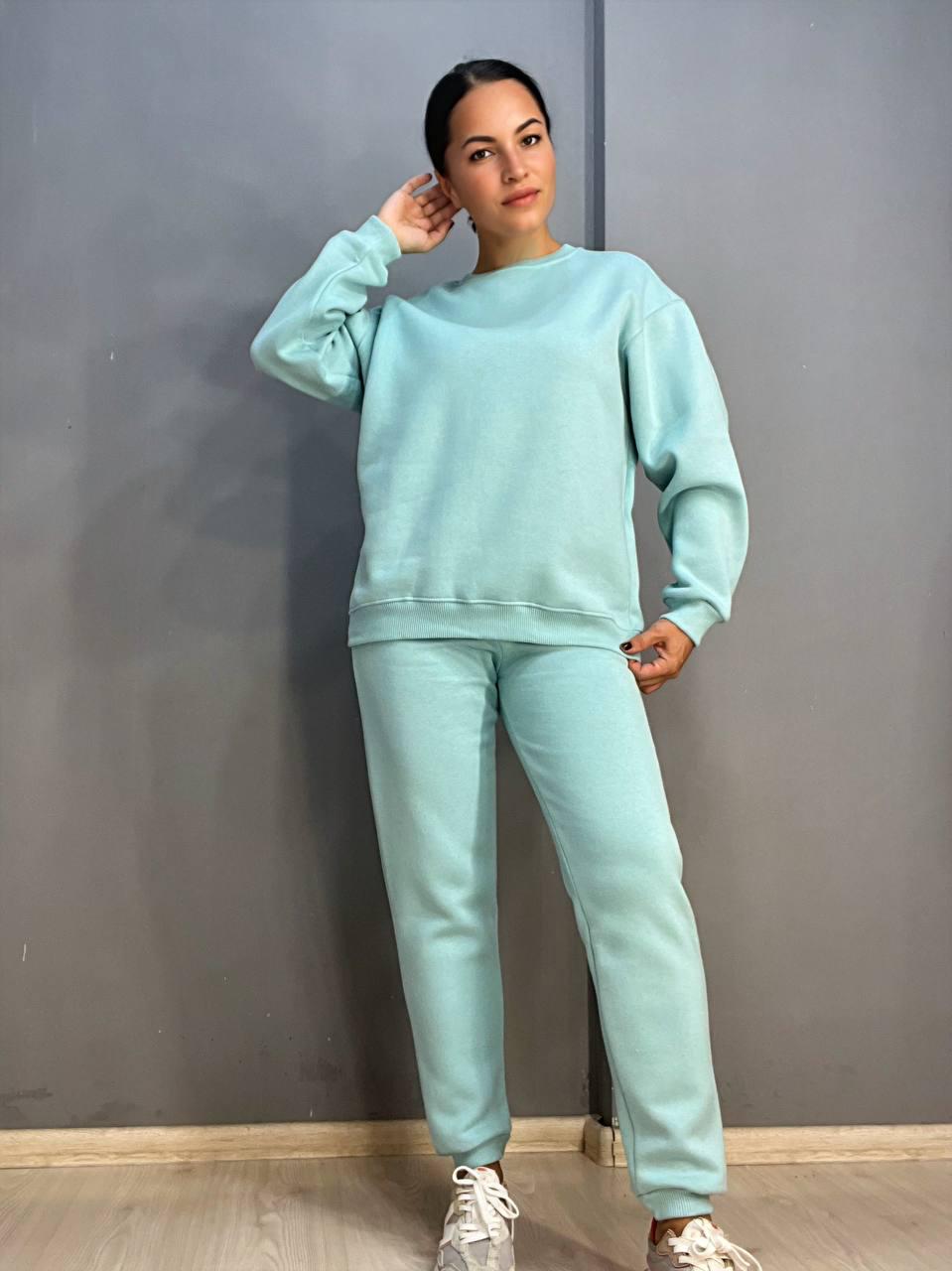 Свитшот женский PEPPER MINT 24-14 базовый простой удлиненный оверсайз S Бирюзовый (2864) - фото 4 Свитшот женский PEPPER MINT 24-14 базовый простой удлиненный оверсайз S Бирюзовый (2864) - фото 4