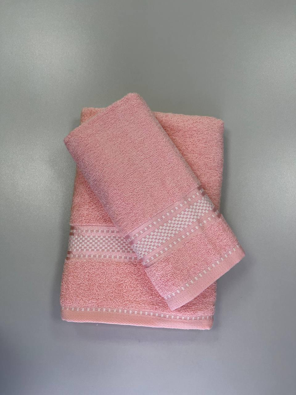 Комплект махровых полотенец 50х90/70х140 см 2 шт. Розовый (7559028)