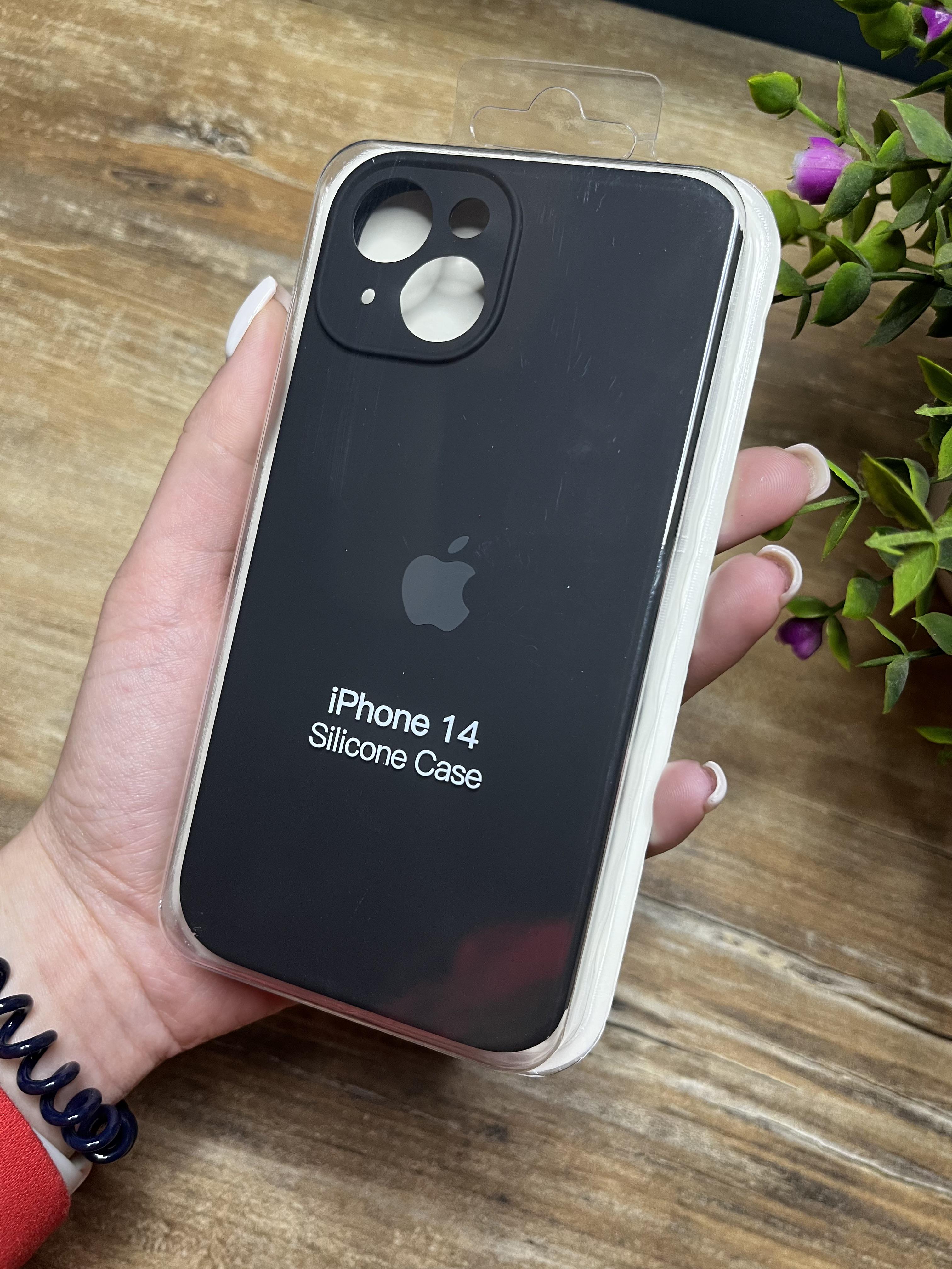 Чехол накладка на iPhone (Айфон) 14 закрытый низ и закрытая камера silicone case full camera Apple