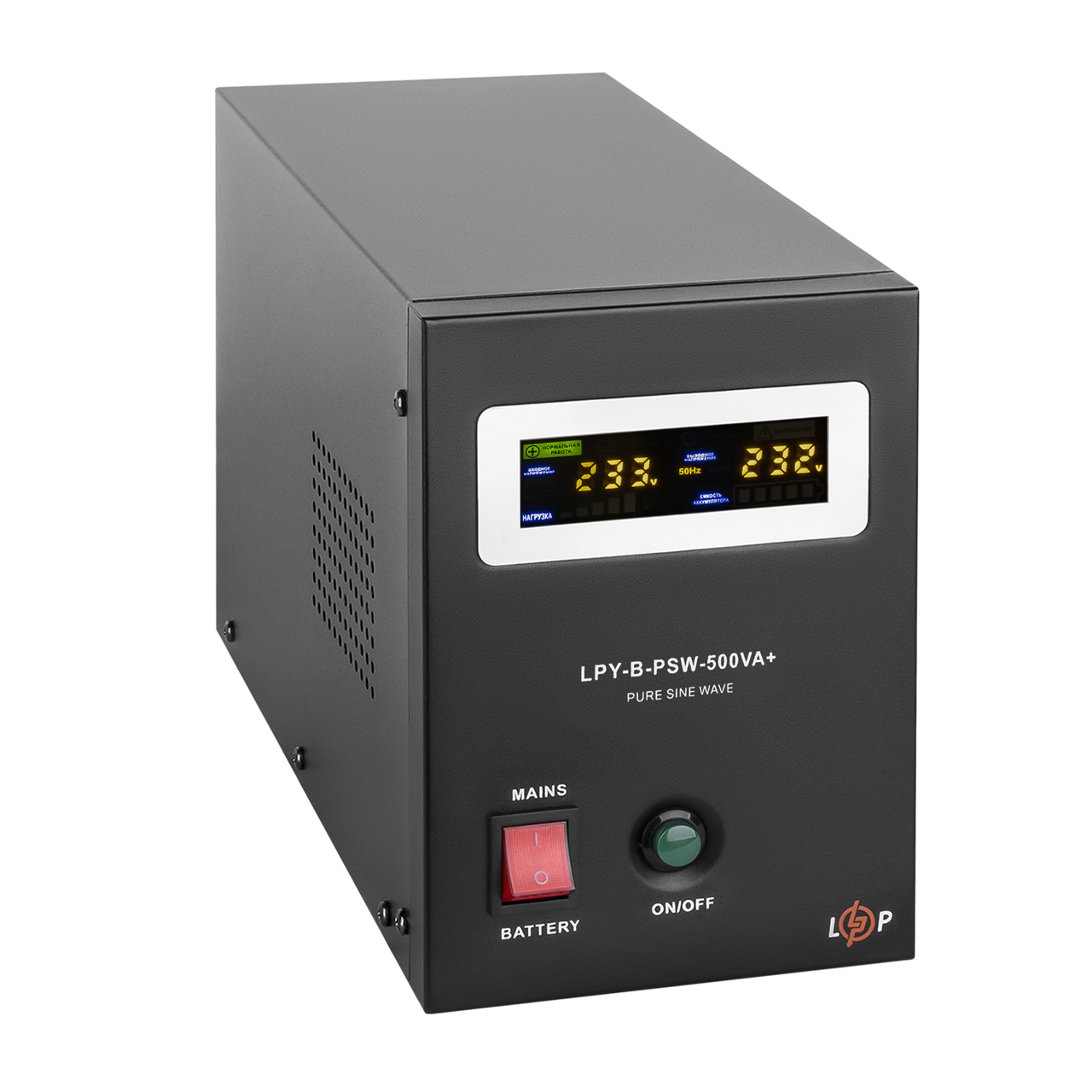 Джерело безперебійного живлення із правильною синусоїдою 12V LPY-B-PSW-500VA+ 350 Вт 5A/10A (4149)