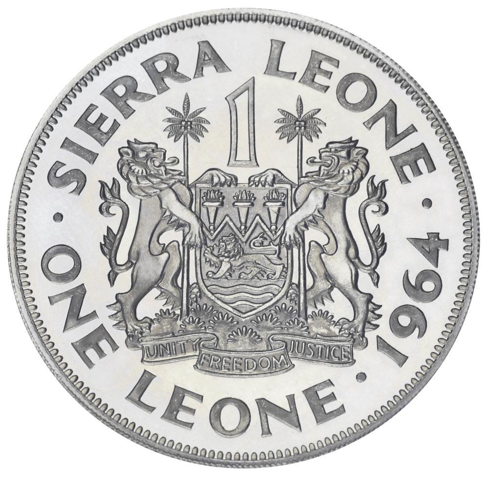 Коллекционная монета Сьерра-Леоне 1 леони 1964 UNC (М19398)