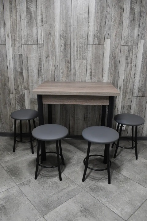 Комплект кухонний Оскар стіл розкладний/табурети 4 шт. 60х80/80х120х75 см Трюфель/Сірий/Чорний
