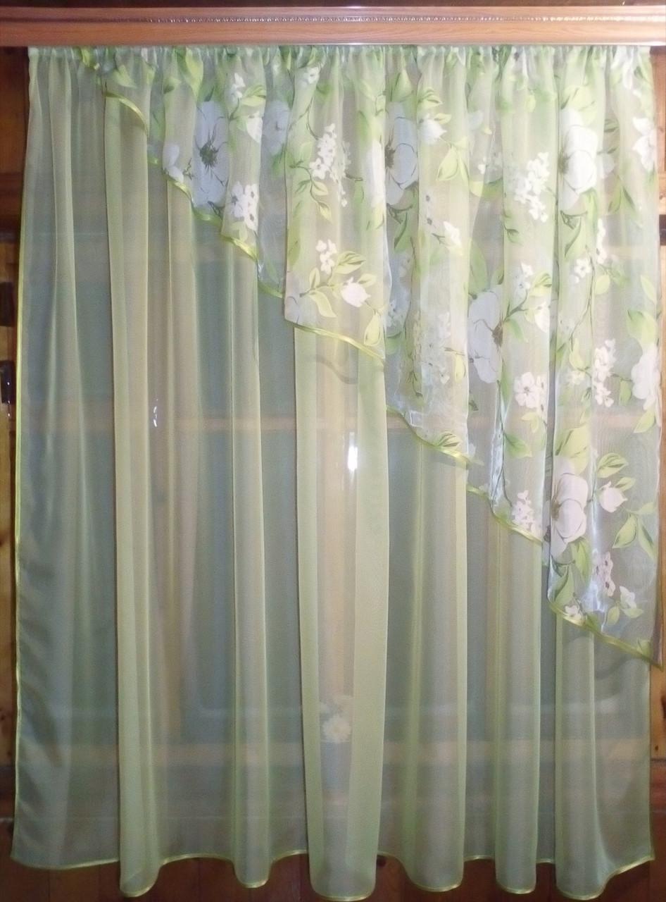 Тюль Фая правая Салатовый/Яблочный (1126984475)