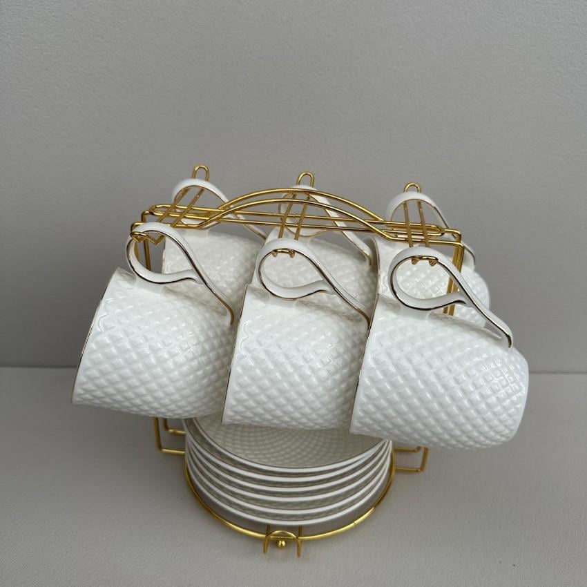 Чайний сервіз порцеляновий S&T 15222-00 Селія на металевій стійці 200 мл/блюдце 13,7 см 12 пр. (2657805359) - фото 3 Чайний сервіз порцеляновий S&T 15222-00 Селія на металевій стійці 200 мл/блюдце 13,7 см 12 пр. (2657805359) - фото 3