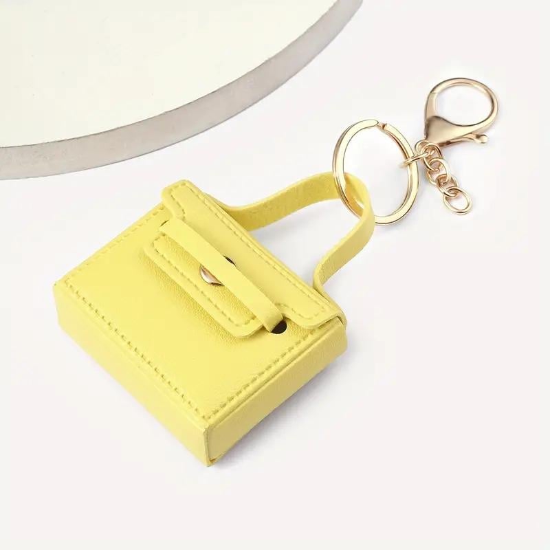 Брелок-ключница Мини сумочка на сумку/косметичку Желтый - фото 3 Брелок-ключница Мини сумочка на сумку/косметичку Желтый - фото 3