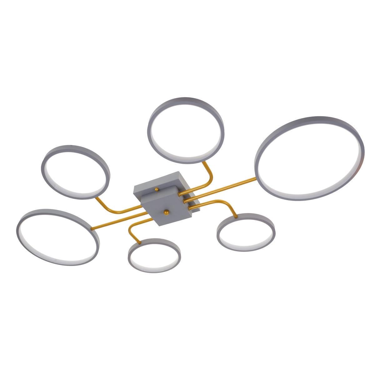 Люстра стельова в зал LED 40W WW+NW+CW GY (BR-01 640C/6)